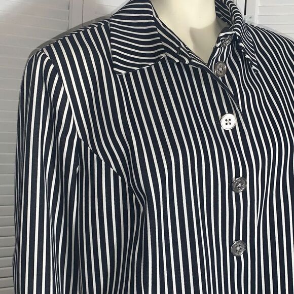 Chaps Striped Button Down Blazer Jacket 3X - Picture 3 of 12